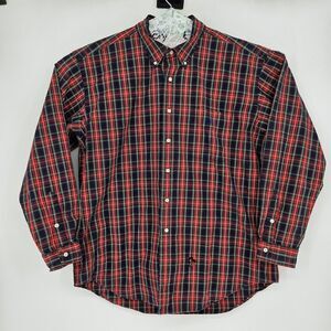 Vtg Polo Ralph Lauren Shirt Mens Extra Large Blaire Tartan Plaid Red Green FLAWS